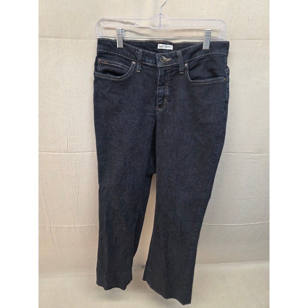 Lee Lower On The Waist Dark Wash Bootcut Jeans Size 8 Short Indigo Denim‎